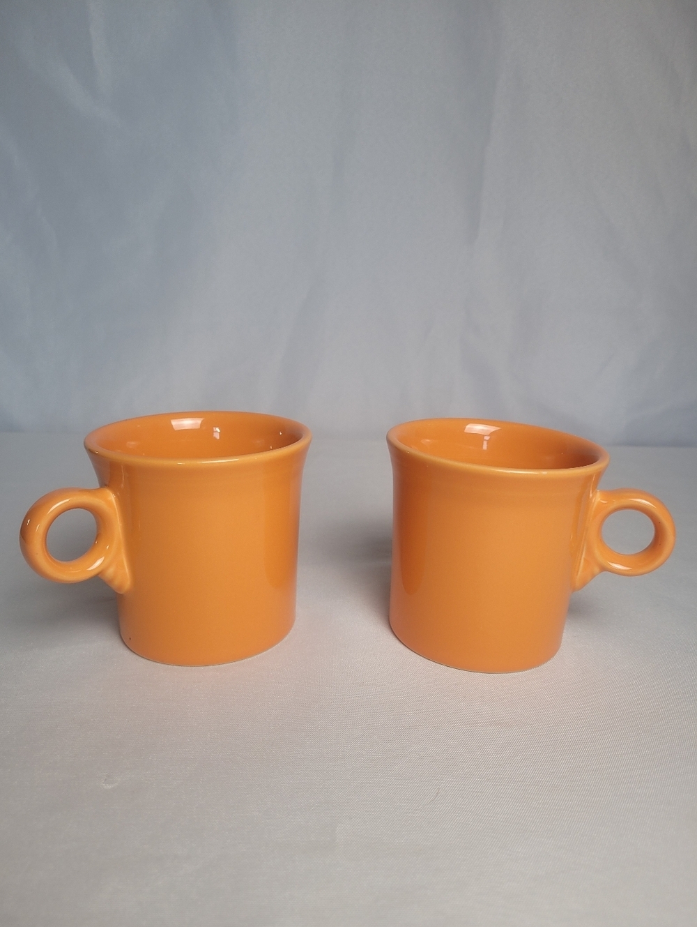 Fiestaware Lot Of 2 Tangerine Orange Coffee Mugs Homer Laughlin